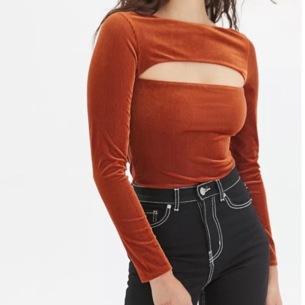 Urban Outfitters NWT Bronze Velvet Bodysuit